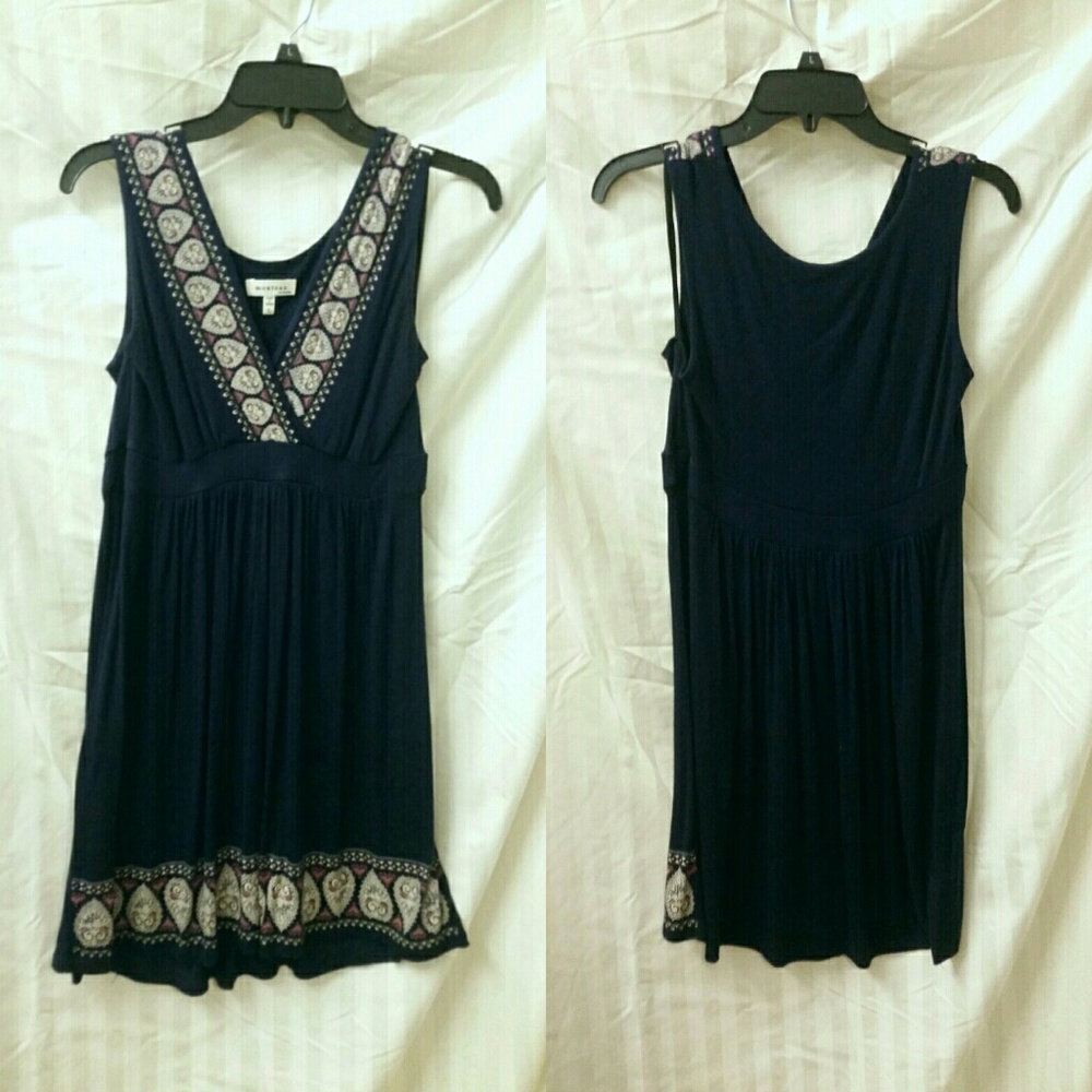 Monteau Summer Festival Dress in Navy